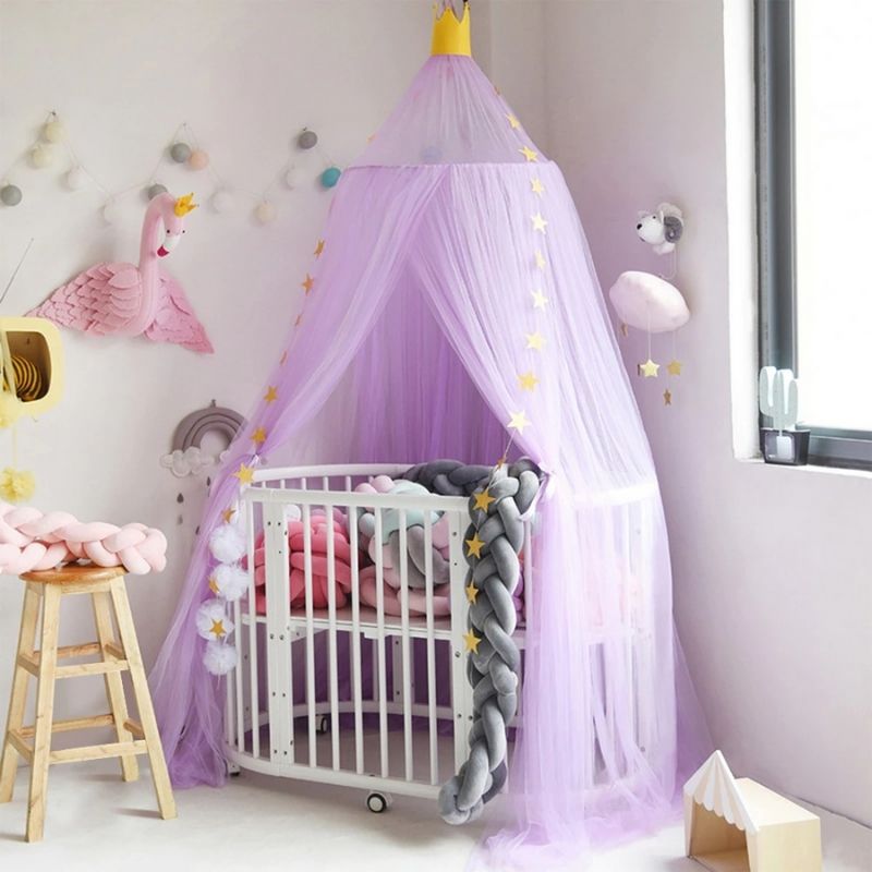 ciel de lit bébé voile violet