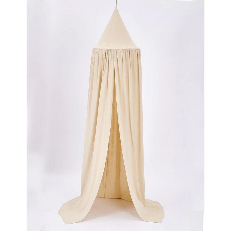ciel de lit beige baldaquin