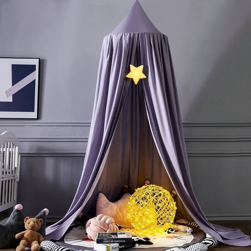 Purple bed canopy