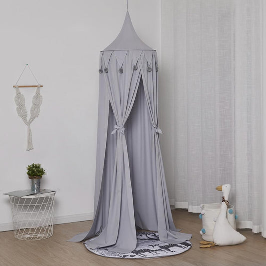 ciel de lit pour bébé gris