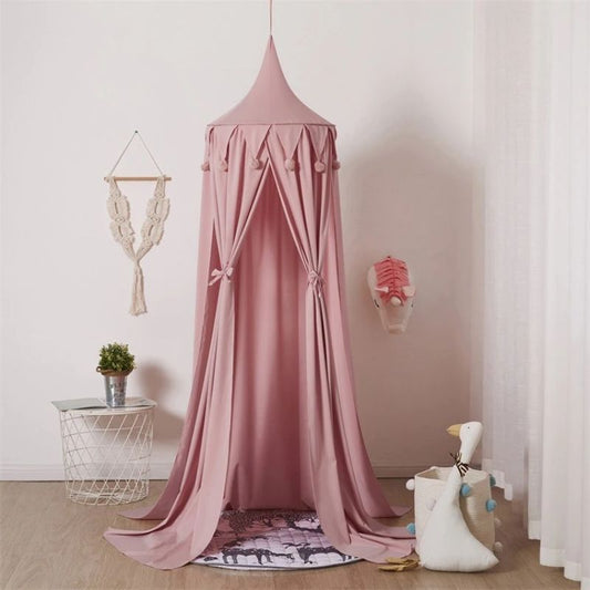 ciel de lit pour bébé vieux rose