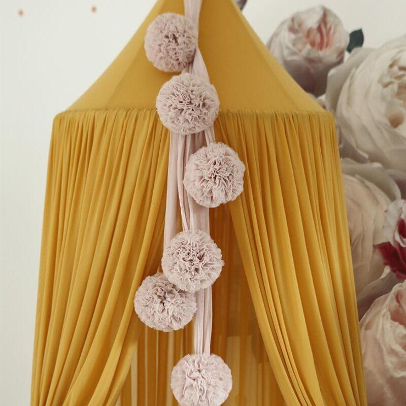 tissu ciel de lit moutarde