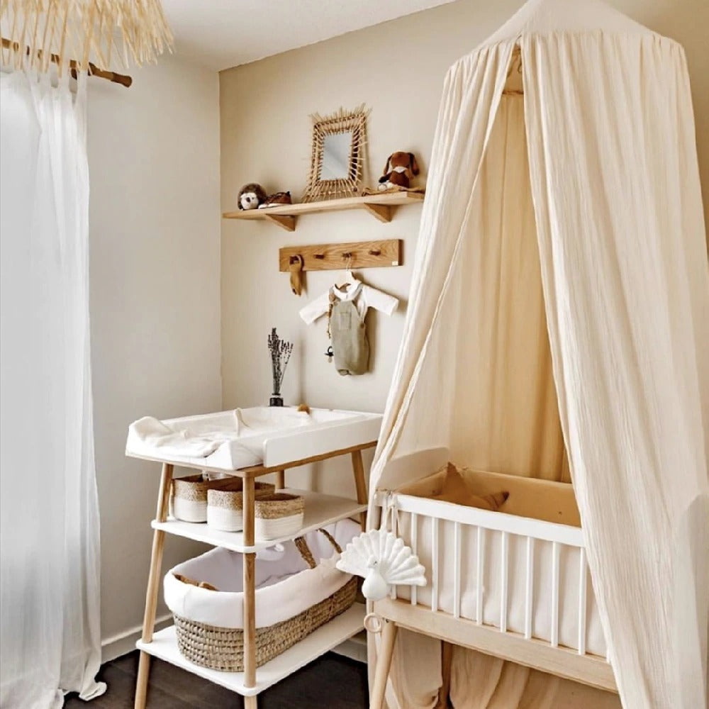 ciel de lit bébé écru