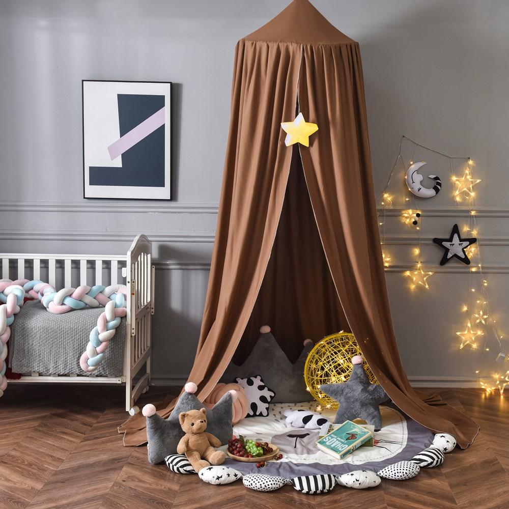 Ciel de lit bébé marron