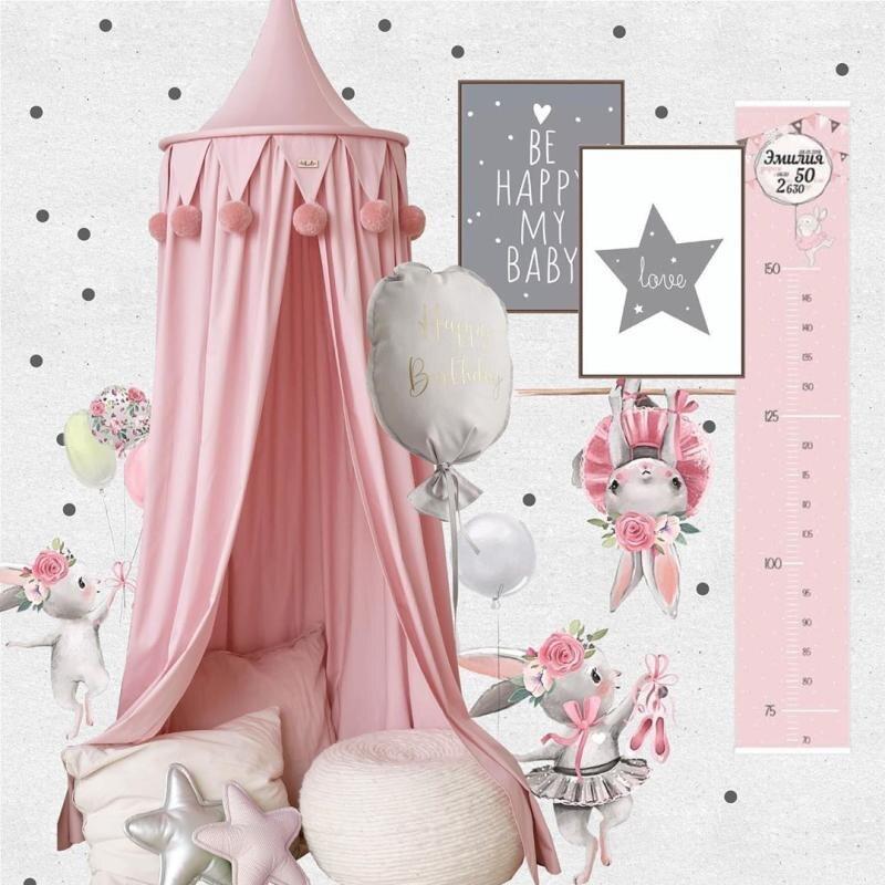 ciel de lit bébé rose