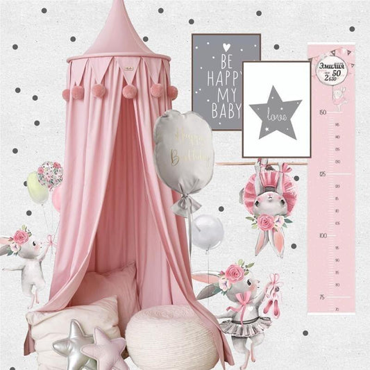 ciel de lit bébé rose