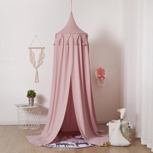 ciel de lit bébé vieux rose