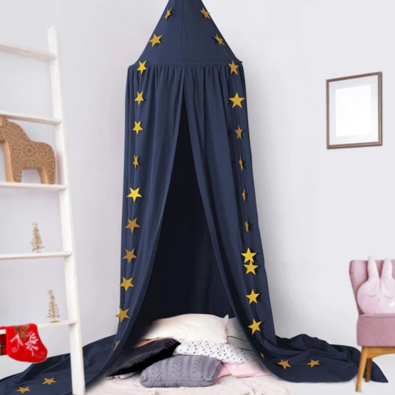 ciel de lit bleu marine tissu