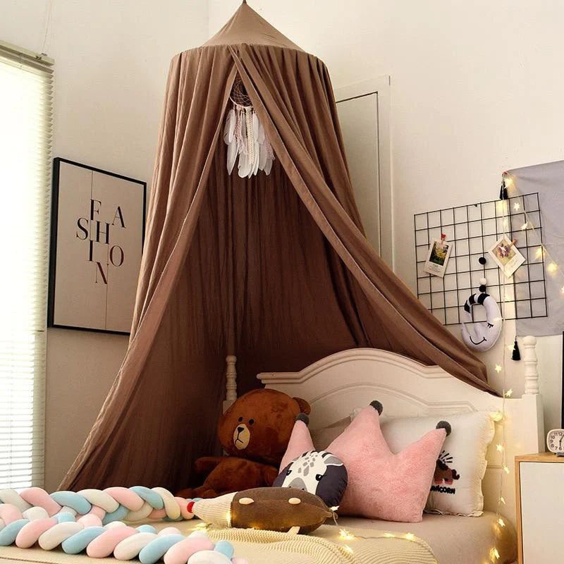 ciel de lit marron tissu