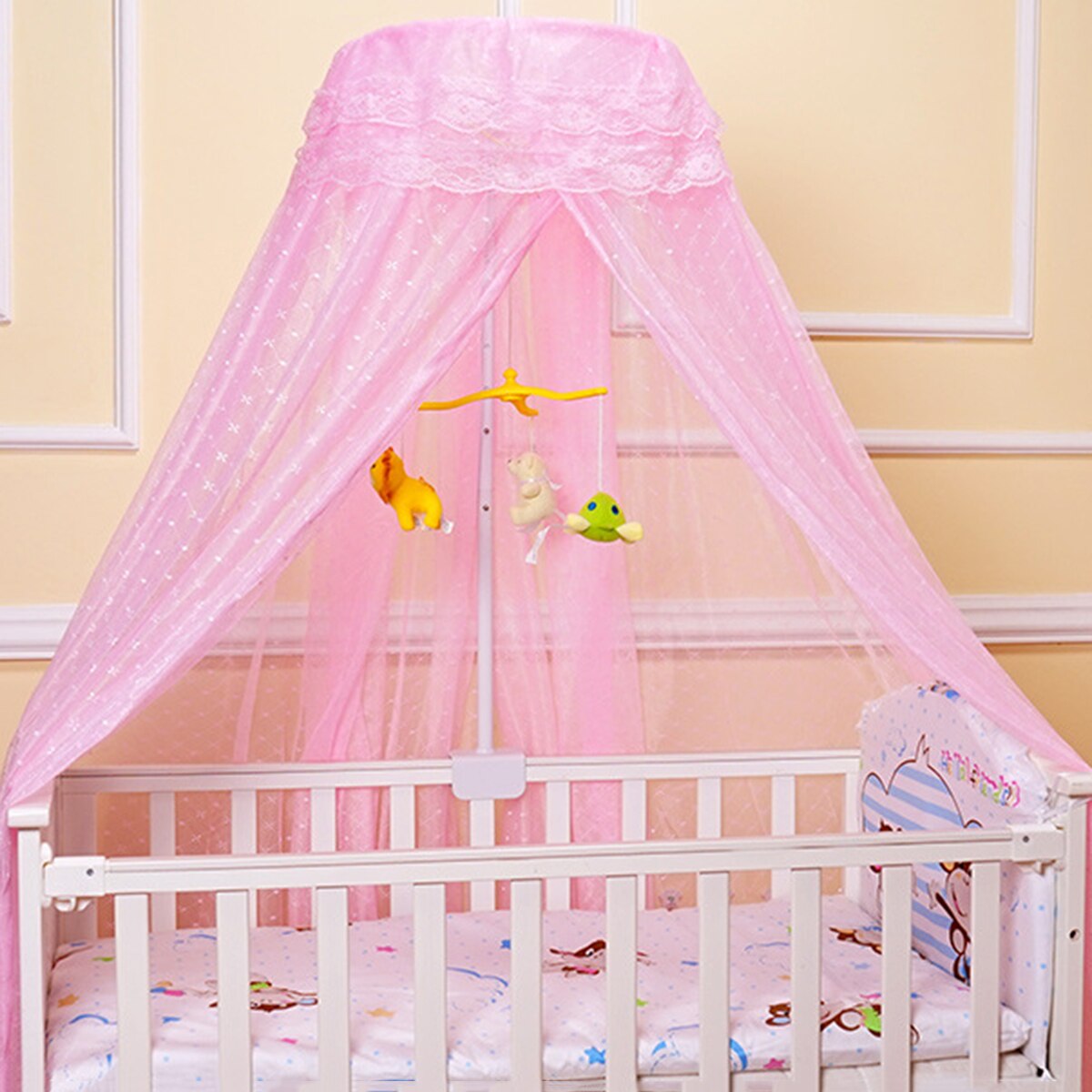 moustiquaire rose lit bébé