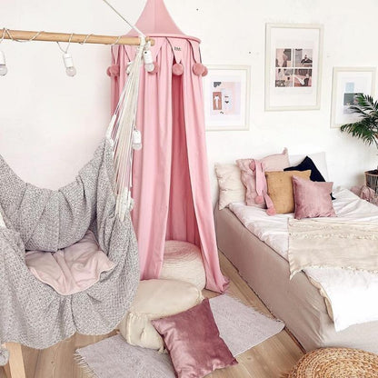 voile de lit bebe rose